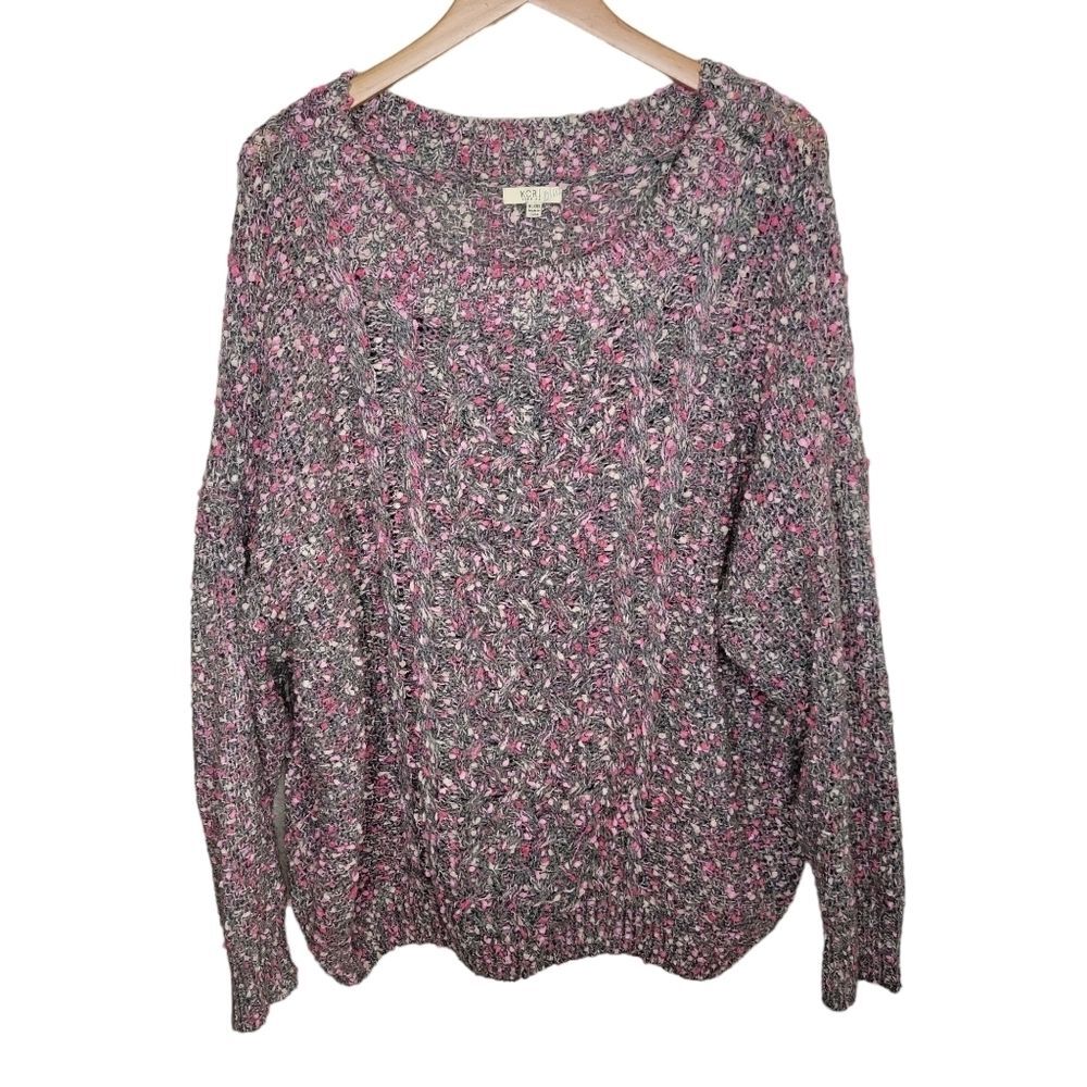 Kori Plus Size cable knit popcorn sweater size 1xl/2xl